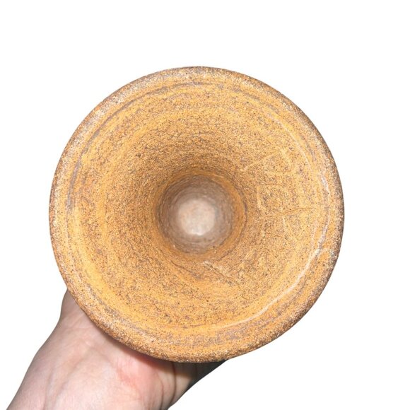 Vintage Goblets Set of 4 Studio Pottery Stoneware Signed Bohemian Artisan Made - Picture 9 of 10